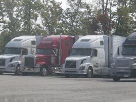 Heavy freight secured on transport trailer