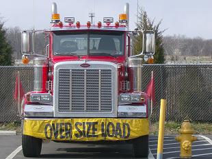 Oversize freight load on highway